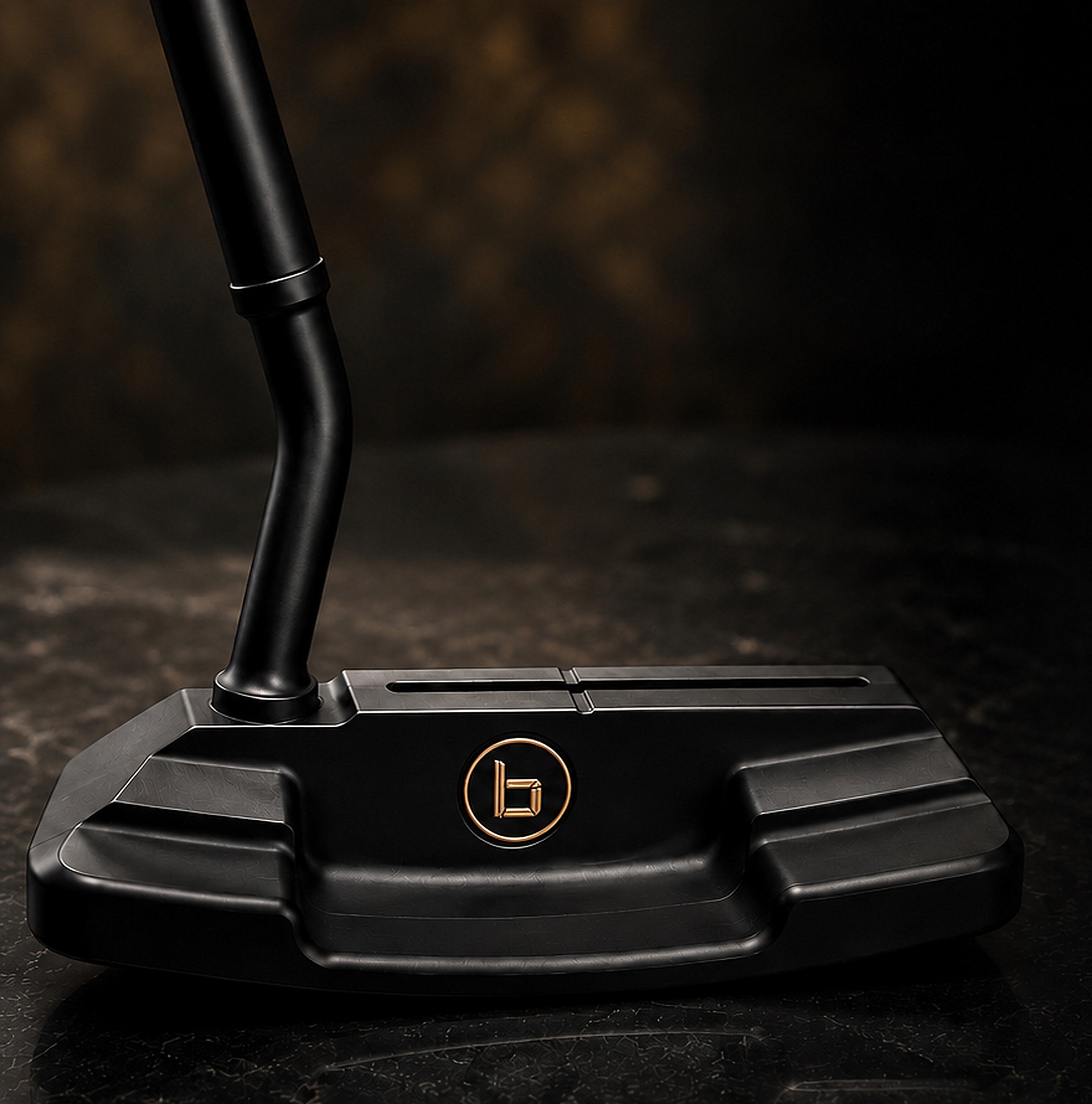 Bent Founder Edition putter on a dark stone surface